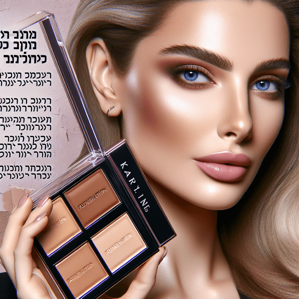 מודל עם איפור מושלם, מגוון גוונים בלוח מייקאפ של קרליין.